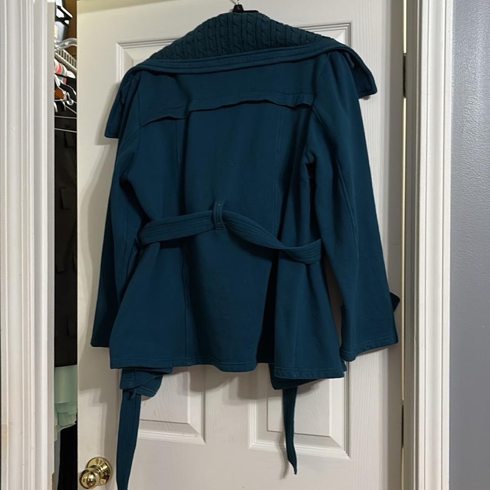 Sebby teal Trench Coat with Belted Waist - Picture 2 of 2